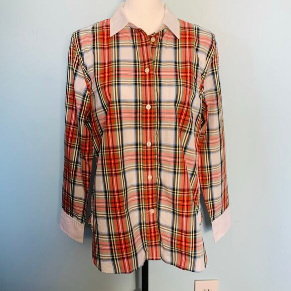 J. Crew Classic Fit Poplin Button Down in Snowy Tartan Plaid Size 8 - Picture 7 of 9